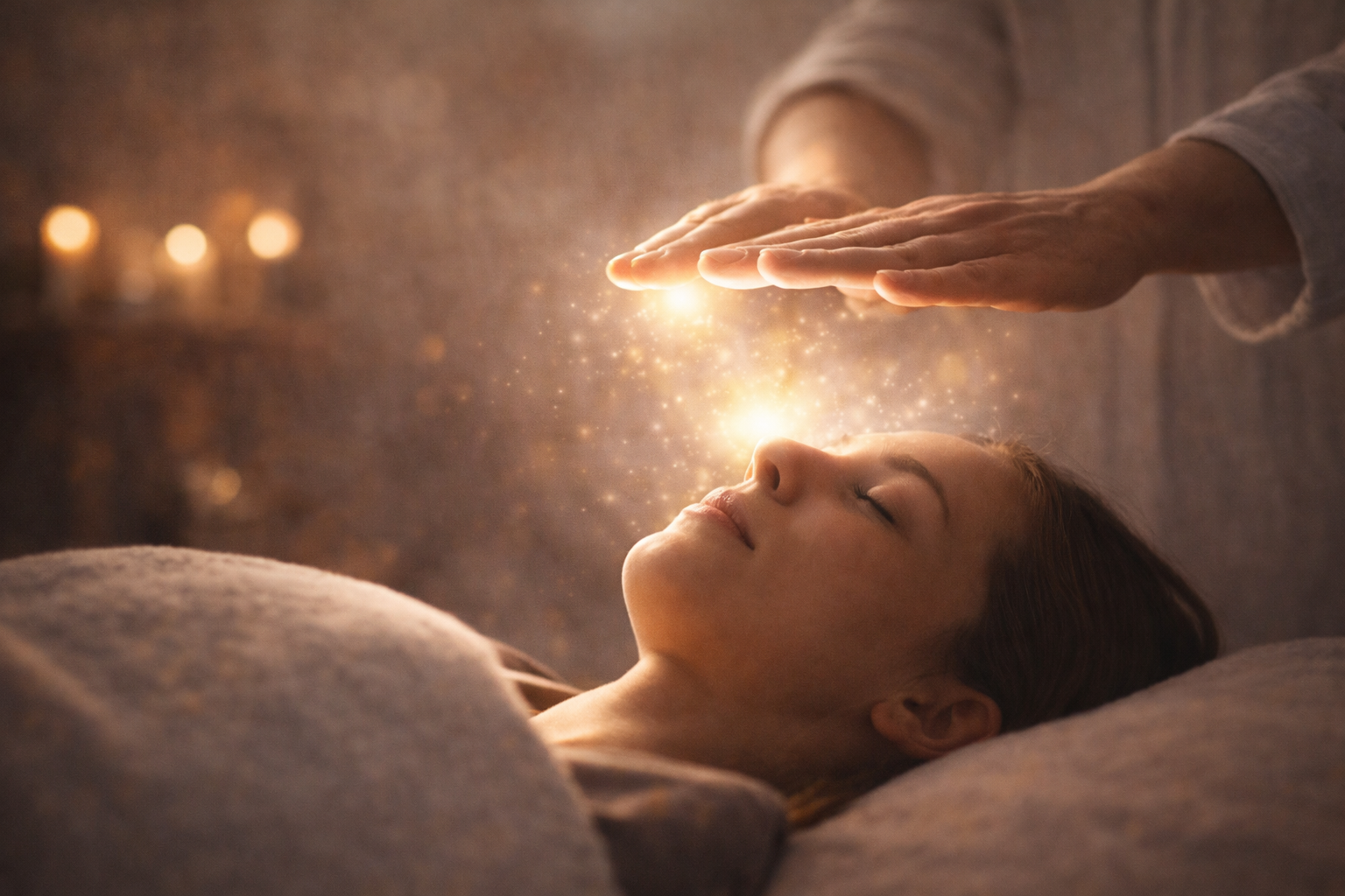 Sesión de Armonización Energética Profunda — canalización de Reiki con manos sobre el campo energético